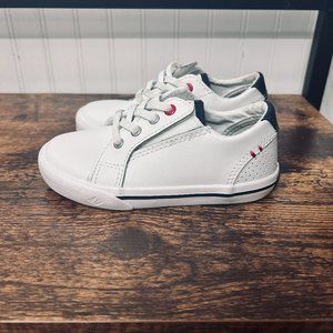 Sperry, Size 8, Little Kid's Striper II LTT Junior Sneaker in White